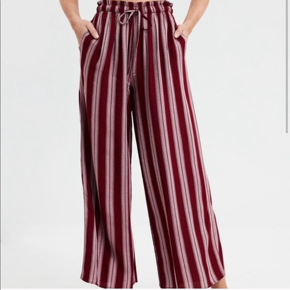 American Eagle Outfitters Pants - American Eagle Red Stripped Stretchy Palazzo Pants